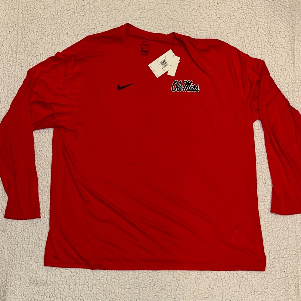 Nike Red Long Sleeve Ole Miss Men's Tee